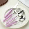 1PC Western Tableware Stainless Steel Bamboo Shape Handle Light Luxury Knife Fork Spoon Creative Household Goods