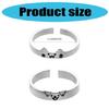 2PCS Cats and Dog Open Adjustable Ring Cartoon Animal Ring Trendy Stackable Jewelry for Students and Professionals