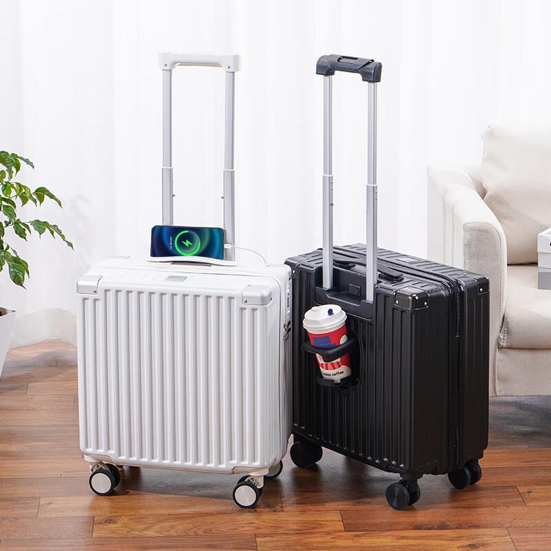 OIMG Multifunctional Lightweight Carry-on Spinner Suitcase