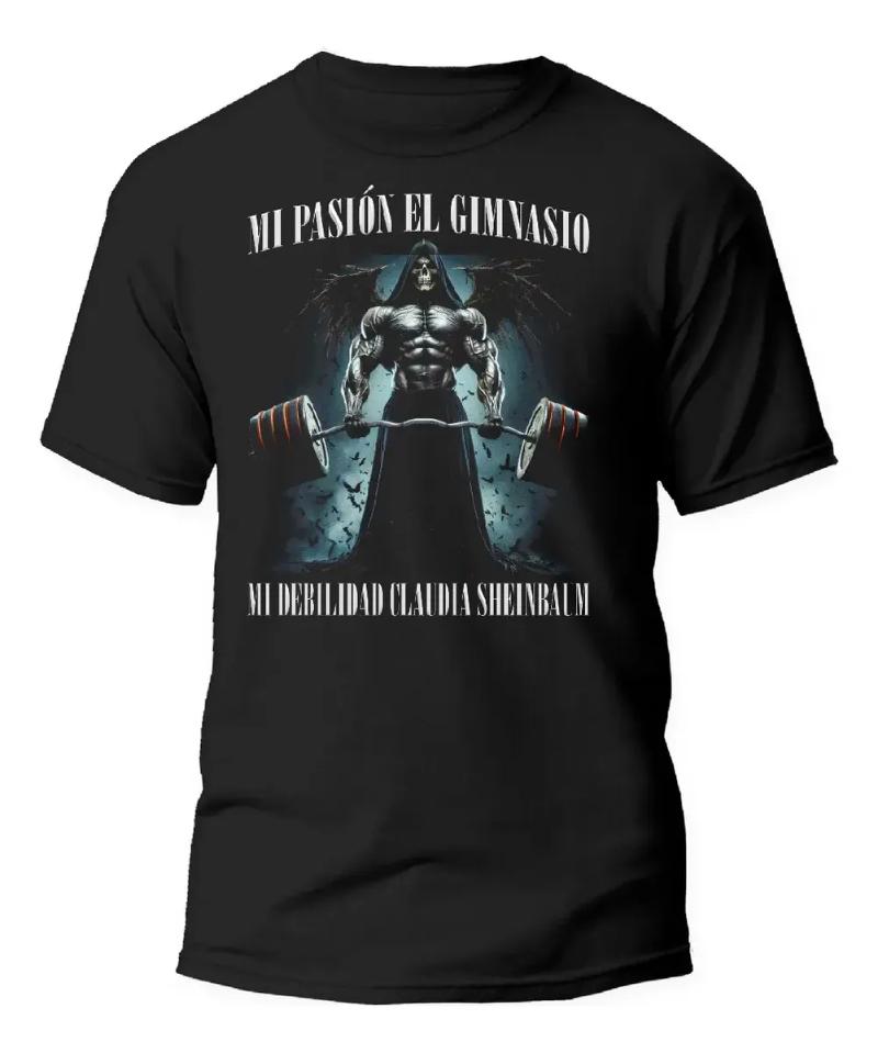 Ens 100 Cotton Oversized Tshirt Buff Grim Reaper Lifting Weights Graphic Tee 2026 New