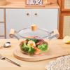 Wutuo Borosilicate Glass Milk & Stew Pot with Wooden Handles - 2.5L