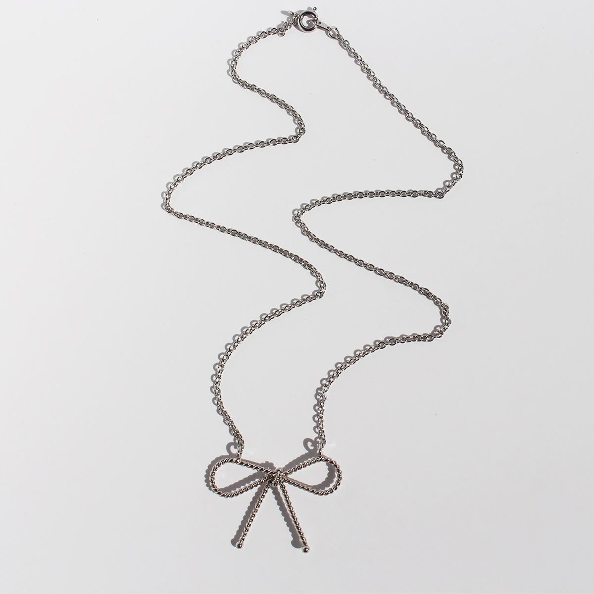

Ожерелье Twist Twist Line Bow, простая повседневная цепочка на ключицу, аксессуары в стиле колледжа 877 белого золота