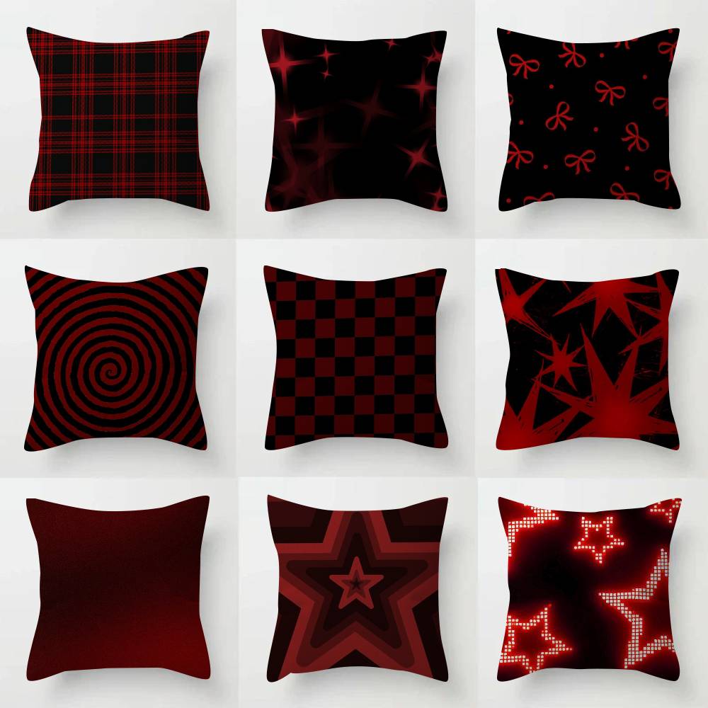 INS Black And Red Cm Cushion Cover Pillow Cover Decor Pillowcase Home Pillowcase for Couch Pillow