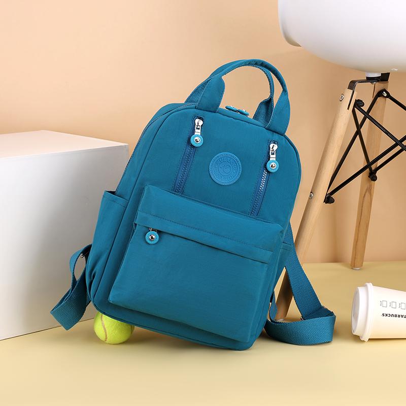 Solid Color Women's Backpack Large Capacity Nylon Backpack