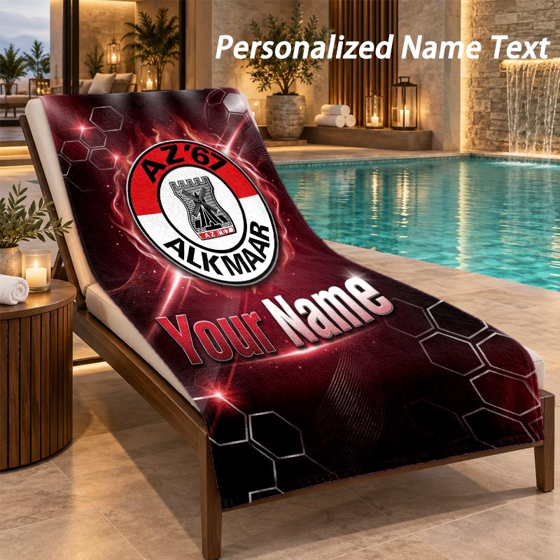 Custom Text AZ Alkmaar Print Beach Towel Large Towel For Home Bathroom Beach