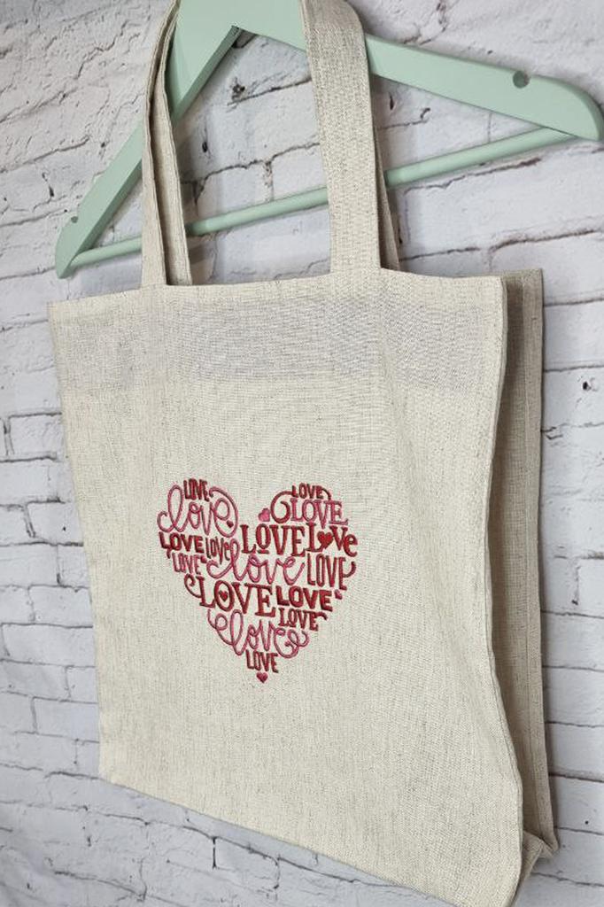 Shopper Bag with Embroidery Heart LB781 NeedleWoman Beige (39681005)