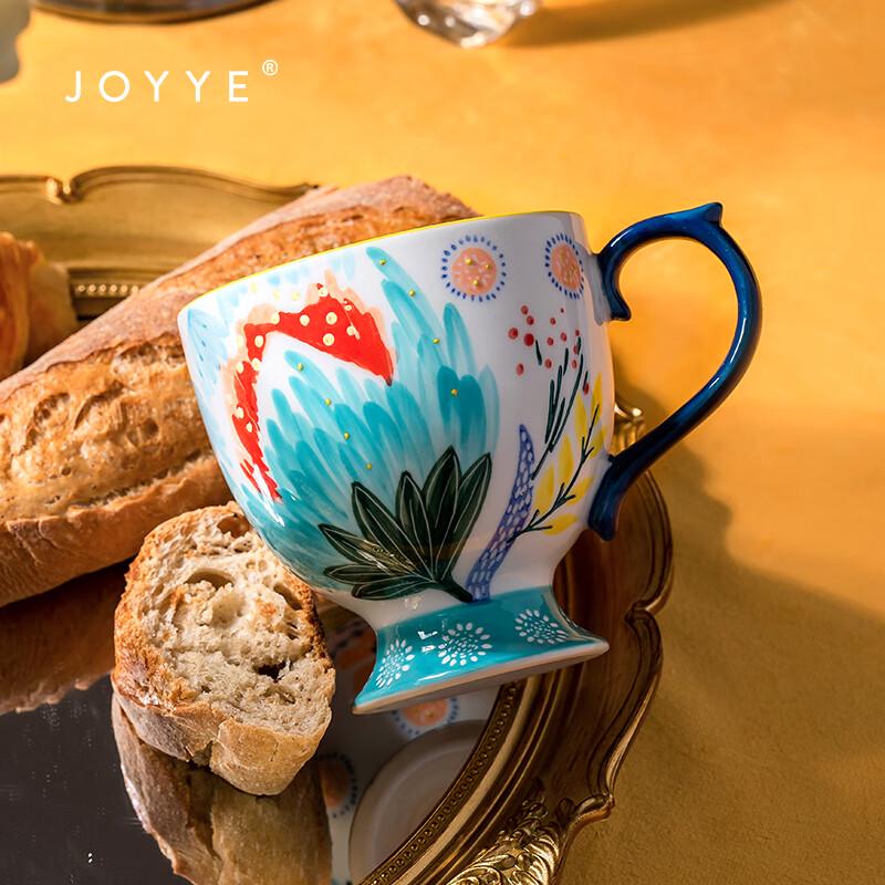 JOYYE 'Hua Chao Yue Xi' Ceramic Mug Set with Spoons