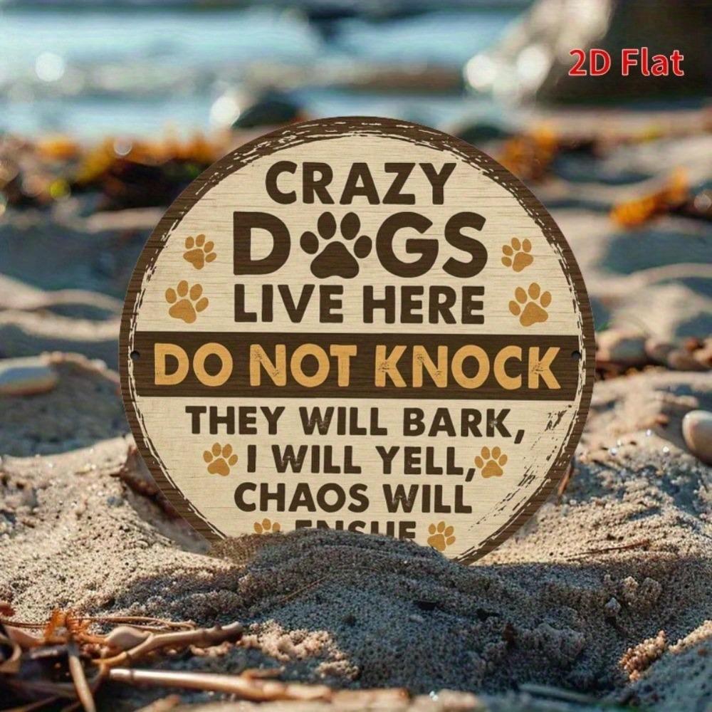Vintage Funny Dog Metal Sign 8x8 Inch Humorous Pet Wall Art Indoor Outdoor Durable Decor Gift for Dog Lovers Home Room Bathroom Halloween Decor