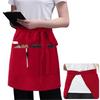 Waitress Aprons with 3Pocket Waist Aprons Commercial Waiter Half Apron with Extra Long Straps for Restaurant Server Work