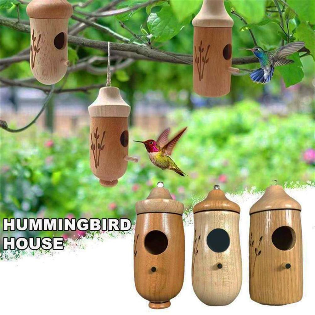 1 Pc Hummingbird House for Outside Hanging & Nesting, Wooden Birdhouse