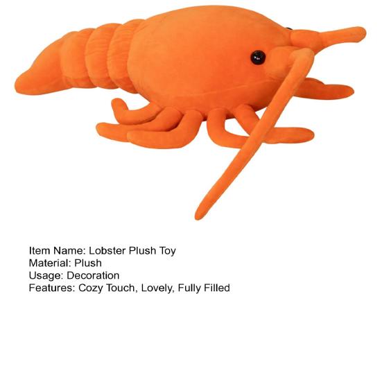 Lobster Plush Toy Soft Sofa Cushion Cute Sea Animal Doll Plushie Ornament Simulation Stuffed Lobster Doll Bedroom Sleep Pillow Birthday Gifts