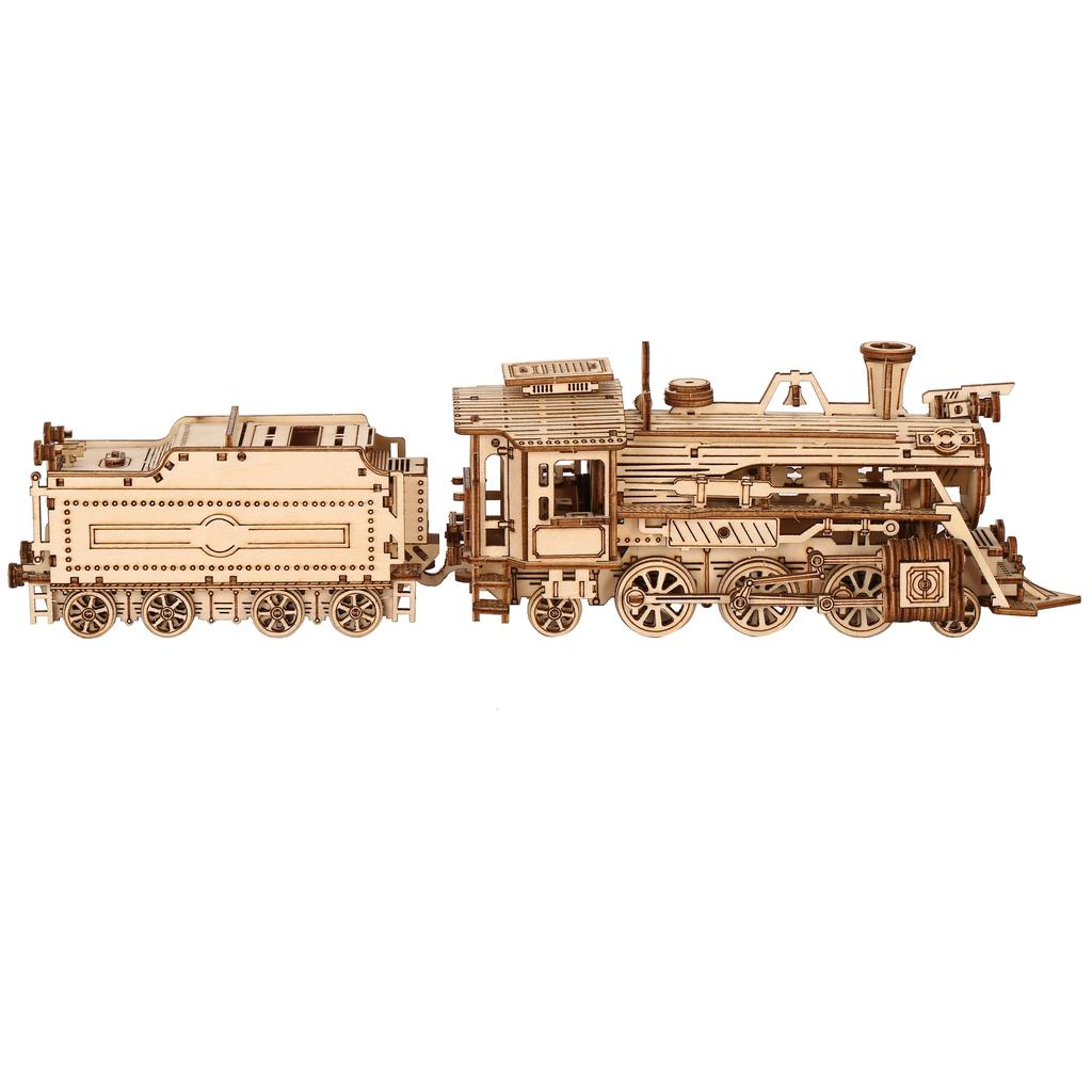 Locomotive 3D Wooden Puzzle Scale Model DIY Model Kit Handcraft Gift,Home Decoration,Mechanical Model Kit, Building Toy
