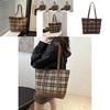 Stylish Large Capacity Tote Bag For Women With Trendy Plaid Design And Versatile Carry Options