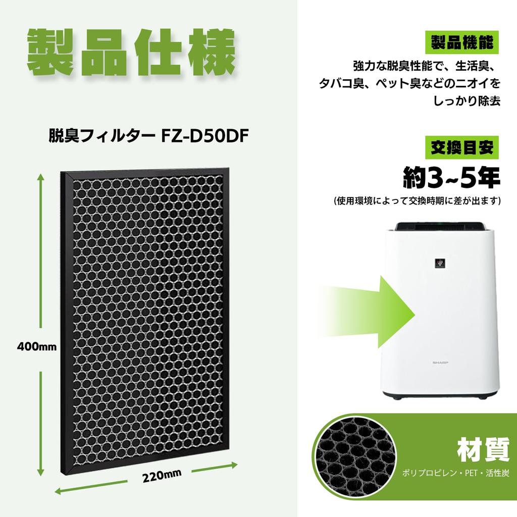 MSHNE Replacement Filters for Sharp Air Deodorizing Filter HEPA Dust Collection Filter Disposable Filter Activated Easy To Compatible with 5