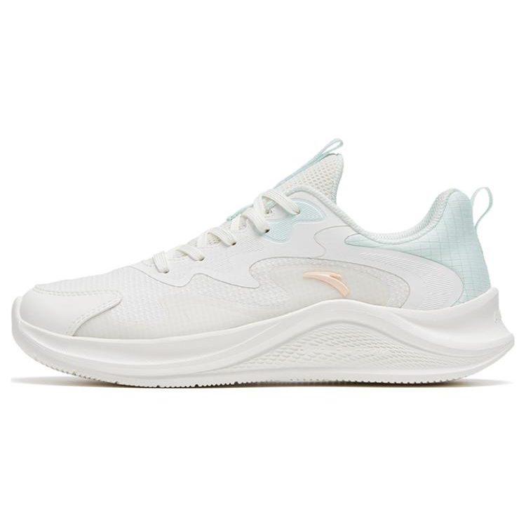 Anta Textile, Synthetic Leather Low top Casual Sprint Running Shoes Women's White Green 922625558F-1
