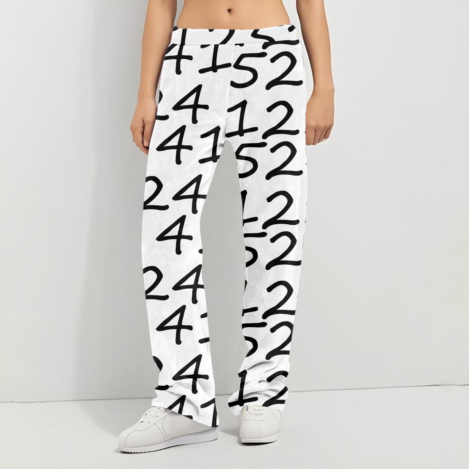 

Пижамные штаны в стиле аниме, повседневные брюки с эластичной резинкой на талии, удобные прямые свободные брюки для йоги XXL белый