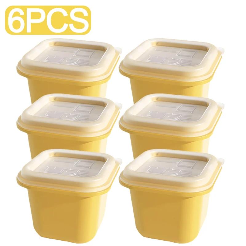 

6/1 шт. Мини-форма для приготовления кубиков льда, квадратная форма для хоккея, желе, пудинга, йогурта, форма для кубиков льда, многоразовый замораживающий гаджет для напитка виски Yellow 6PCS