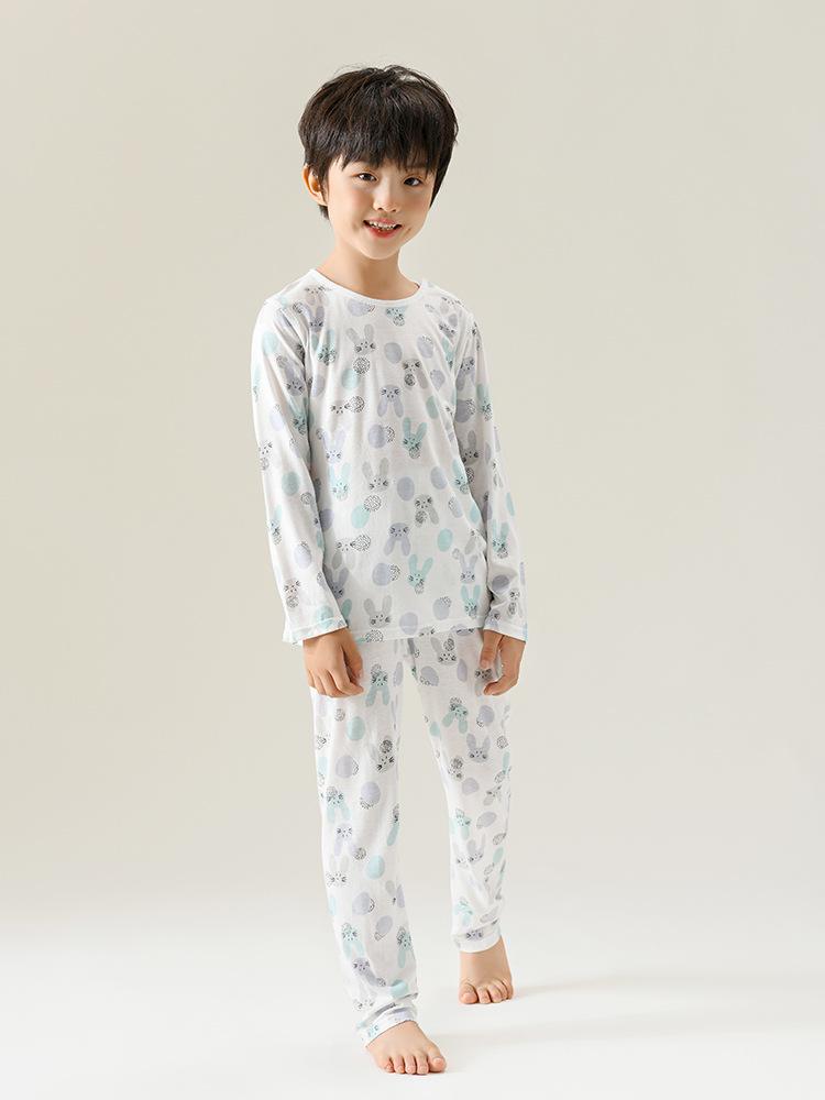 Pure Cotton Baby Pajama and Underwear Set: Thin Long Sleeve AC Suit for Summer Home Wear