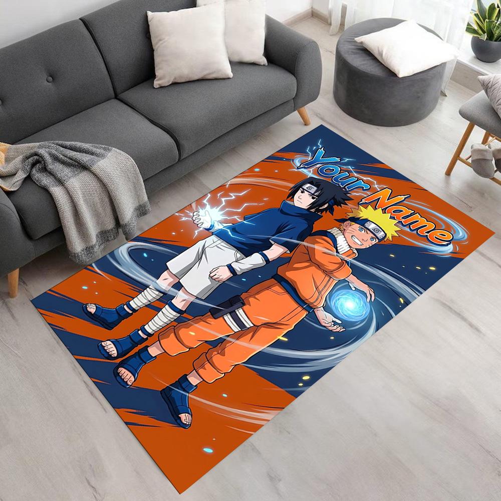 Naruto Character Customizable Name Floor Mat Perfect for Balcony Dormitory Outdoor Playrooms Antislip Carpet Office Home Decor