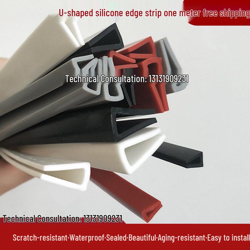 High-Temp Resistant Silicone U-Shaped Edge Seal Strip for Fiberglass Panel - Dustproof & Anti-Collision.
