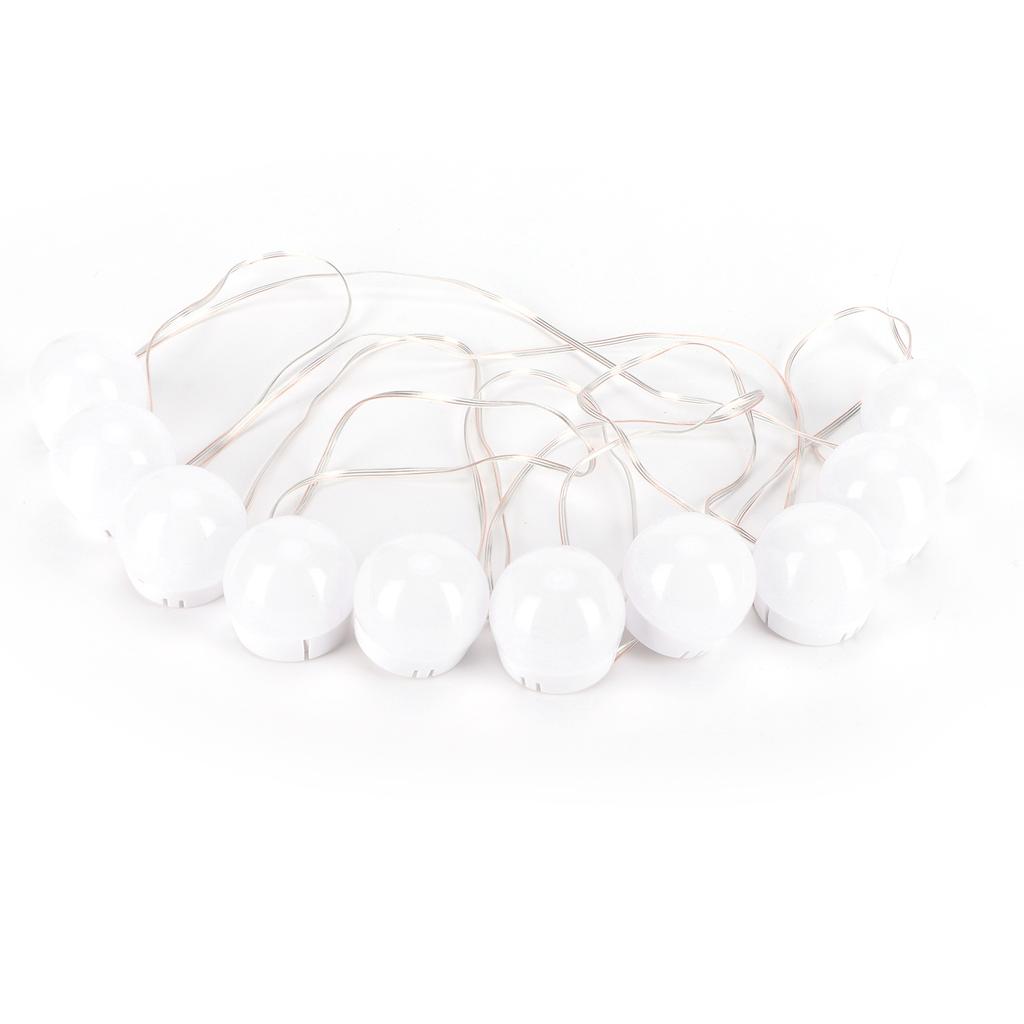 LED Zrcadlová světla 10 LED žárovek Nalepovací typ USB Zásuvné Make-up světlo pro Zrcadlo na zeď v koupelně