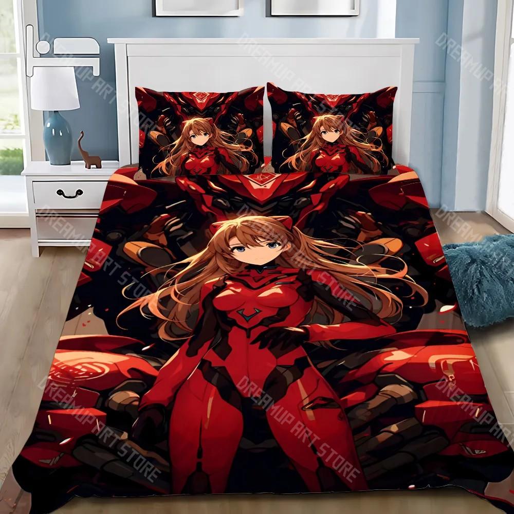 3D Print Anime E-evangelion V-eva A-genesis Duvet Cover Pillowcase Bedding Set Adult Boy Girl Bedroom Decoration Children Single