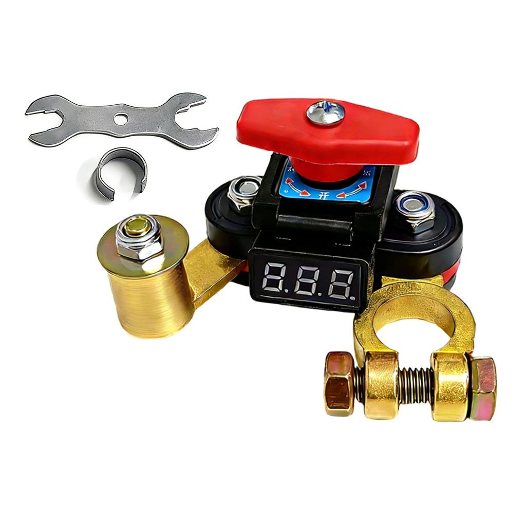 Car Battery Power Cut-Off Switches Breaker With Voltage Display Disconnect Switches For Automotive Electrical Safety