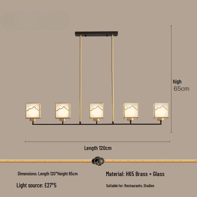 Oeny 5-Light Copper Glass Pendant Chandelier