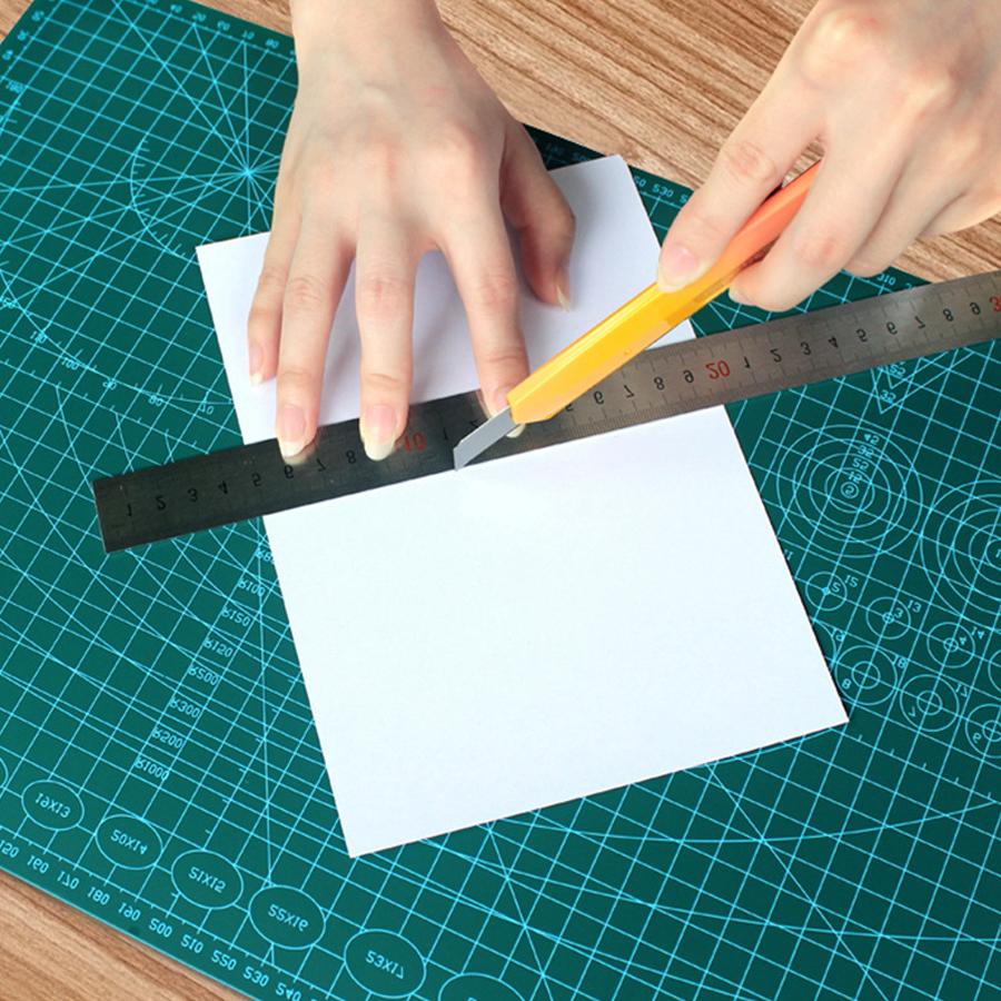 A4 Self-Healing Double-Sided Cutting Board, Grid-Patterned Craft Mat for Carving, Handmade Art and Utility Knife Cutting Tasks