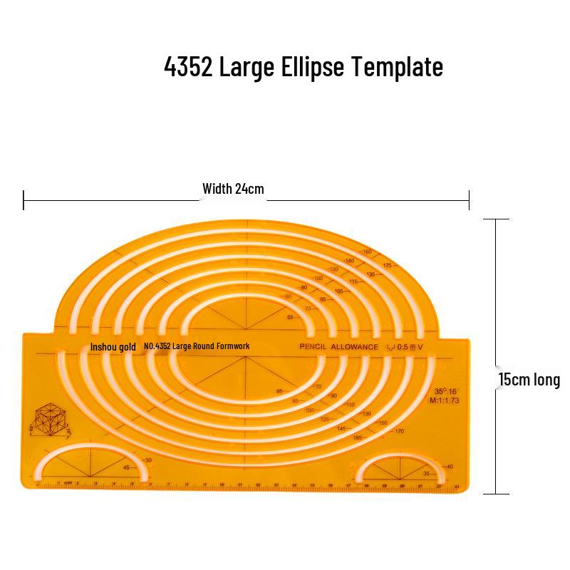 Multi-Function Drawing Template Ruler for Circles, Ellipses, Furniture, Architecture, Geometry, Mathematics, and Interior Design.