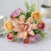 1PC Dahlia Little Roses Combination Artificial Flowers Festival Garland Wedding Home Balcony Decoration Photography Prop Diy Box