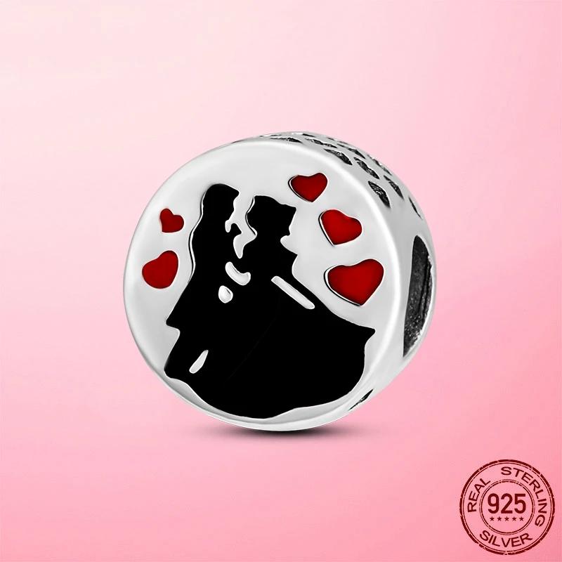 Copper Boy Girl Couple Lovers Beads Charms Zirconium Dangle Fit Original Bracelet Charms Jewelry Women Diy