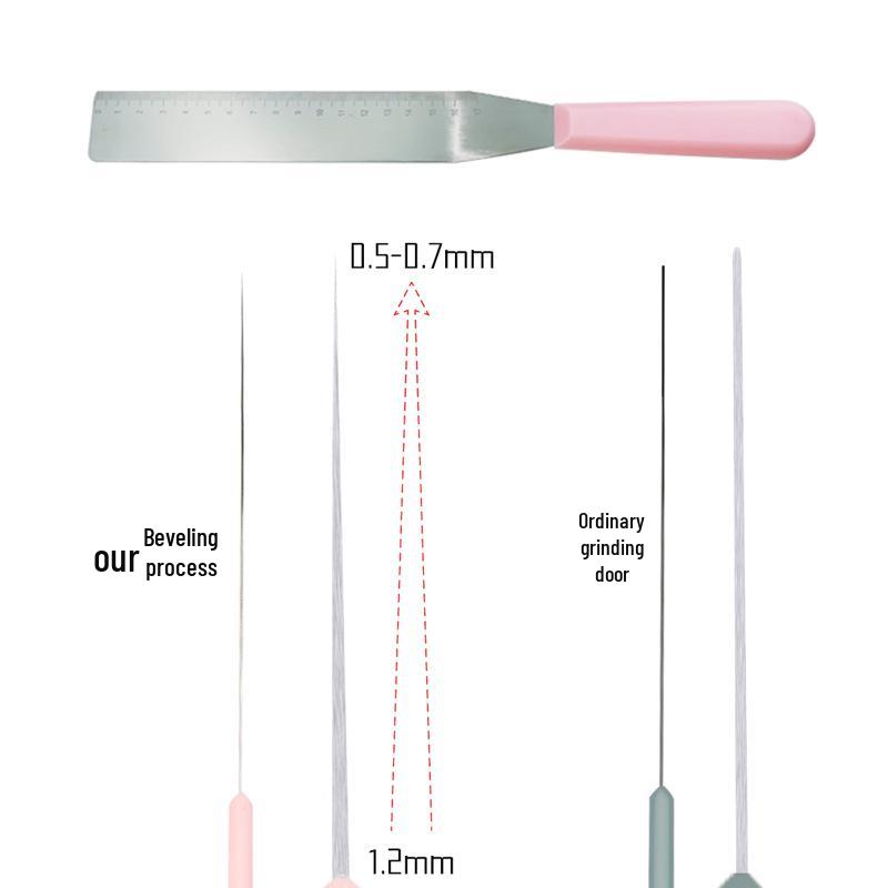 Stainless Steel Right Angle Icing Spatula with Scale for Cake Smoothing