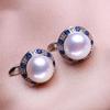 seniko 8-9mm Natural Freshwater Pearl Earrings Fashion Cubic Zirconia Clip Earrings For Women Girl Gift