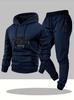 Men's Cross Europe Autumn/Winter Hoodie & Sweatpants Set - Letter Print Pullover Fashion Sportswear