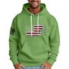 Felpa con cappuccio stampata con bandiera larga da uomo Felpa sportiva casual da uomo