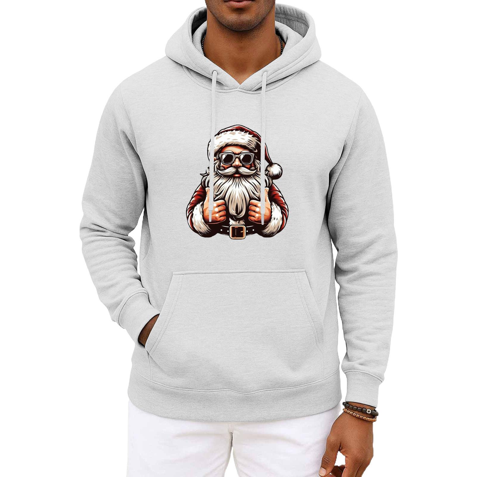 

Мужское и женское рождественское худи с капюшоном и длинными рукавами L белый