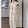 Caldi Carini Dolci Cappotti da Donna Cotone Stampati Floreali Eleganti Larghi Ispessiti Quotidiano Inverno All-Match Parka High Street