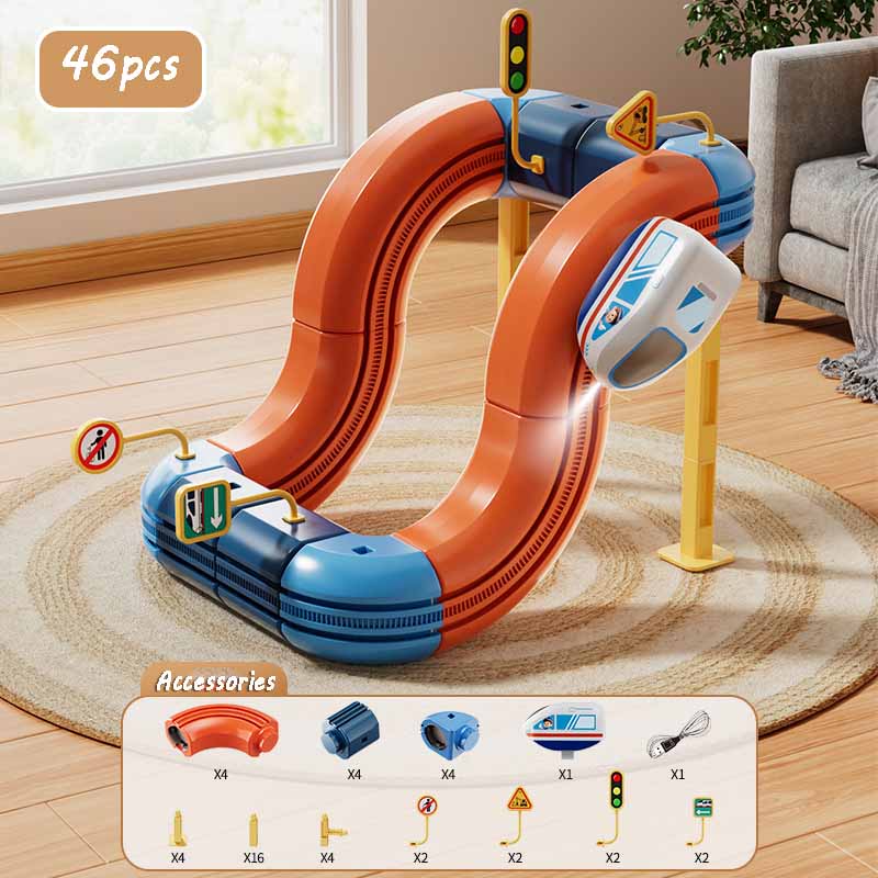 

Kid Electric Magnetic Track Car Toys Set DIY Magnetism Orbital Cube Road Build Anti-gravity Levitating Train STEM Toy Xmas Gift