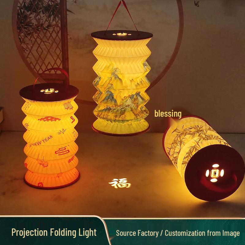 Portable Folding Luminous Lantern - Ideal Gift for Mid-Autumn Festival & New Year