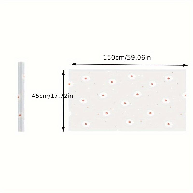 1 Roll Daisy Shelf Liner Kitchen Cabinet Pad Paper Non-Slip Refrigerator Liner Waterproof Fridge Pad Cupboard Mat Drawer Liner