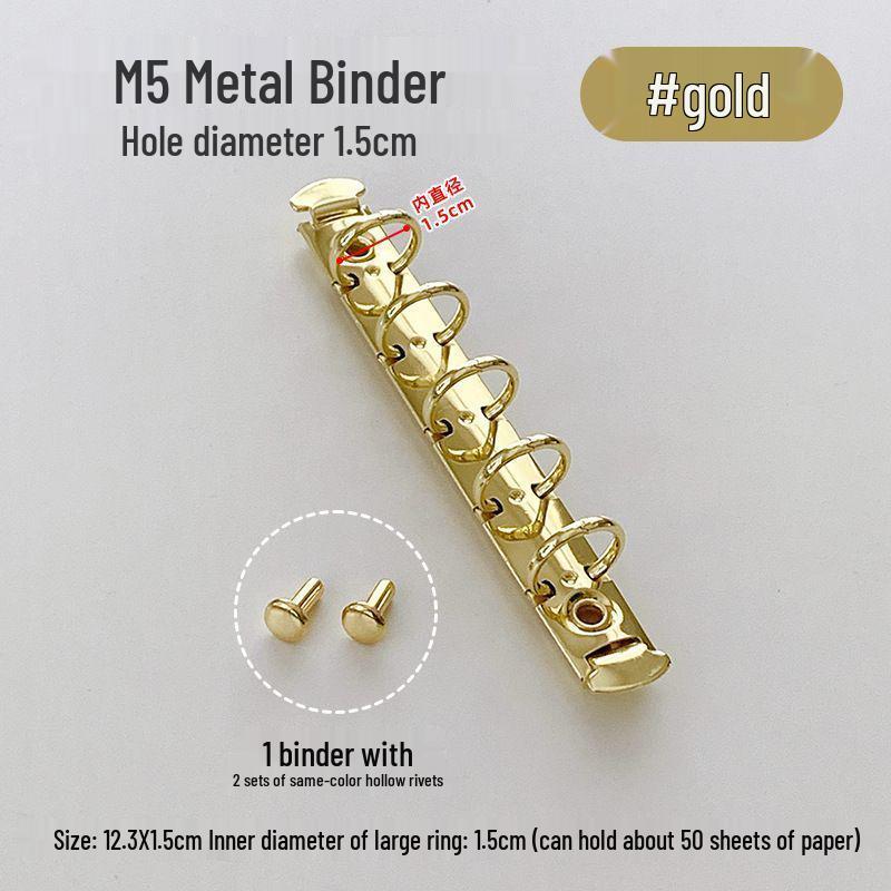 Argolas Metálicas para Fichário Feitas à Mão de 1.5cm para Planejador - Estilo Xiaohongshu, Caderno com Fechos Coloridos