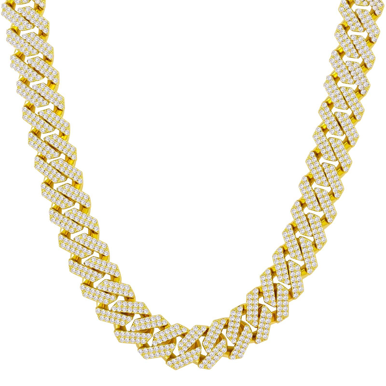 

Ожерелье-цепочка Kihei, квадратная циркониевая цепочка 12 мм, кубинская цепочка Miami, позолоченная K14, ожерелье с фианитами и бриллиантами, чокер для танцоров и рэперов в стиле B Series, аксессуар 61 см