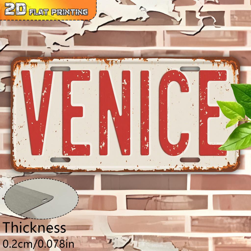 Vintage City Coordinate Kitchen Basement Garage Year Metal License Plate Sign Retro D Flat Printed Tin Plaque Wall Decor for