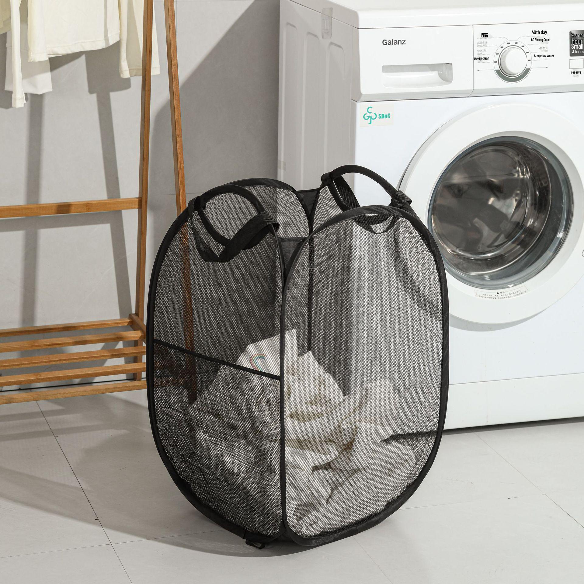 

Foldable Double-Handle Mesh Laundry Basket