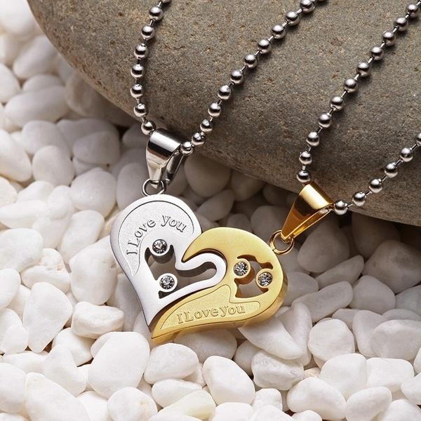 Set Di 2 Collane Amicizia Sole E Luna Con Ciondolo Magnetico – Proietta 'Ti Amo' In 100 Lingue – Regalo Romantico Per Coppie E Amici