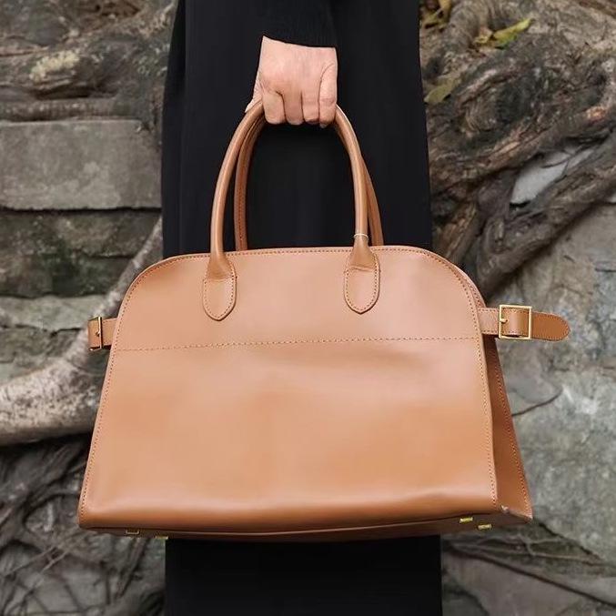 

Сумка Dong Jie s T*ROW Matte Leather Margaux15 Minimalist Tote Bag - Large Capacity Commuter Bag Platinum M15: 39*27*24CM