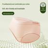 "80-Count Xinjiang Cotton Antibacterial Women's Mid-Waist Briefs - Pure Cotton, Long Crotch, Comfortable Macaron Colors"