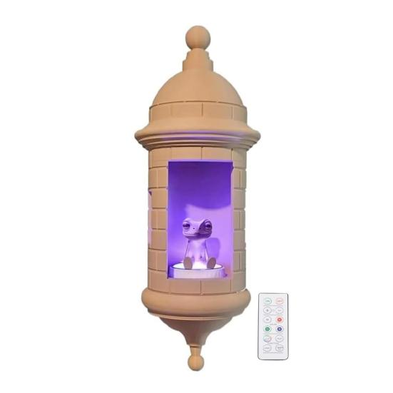 1/2Pcs Puerto Rican Garita Wall Coqui Lamp Battery Powered 3D Printed Frog Bedroom Living Room Outdoor Garden Wall Mount LED Light
