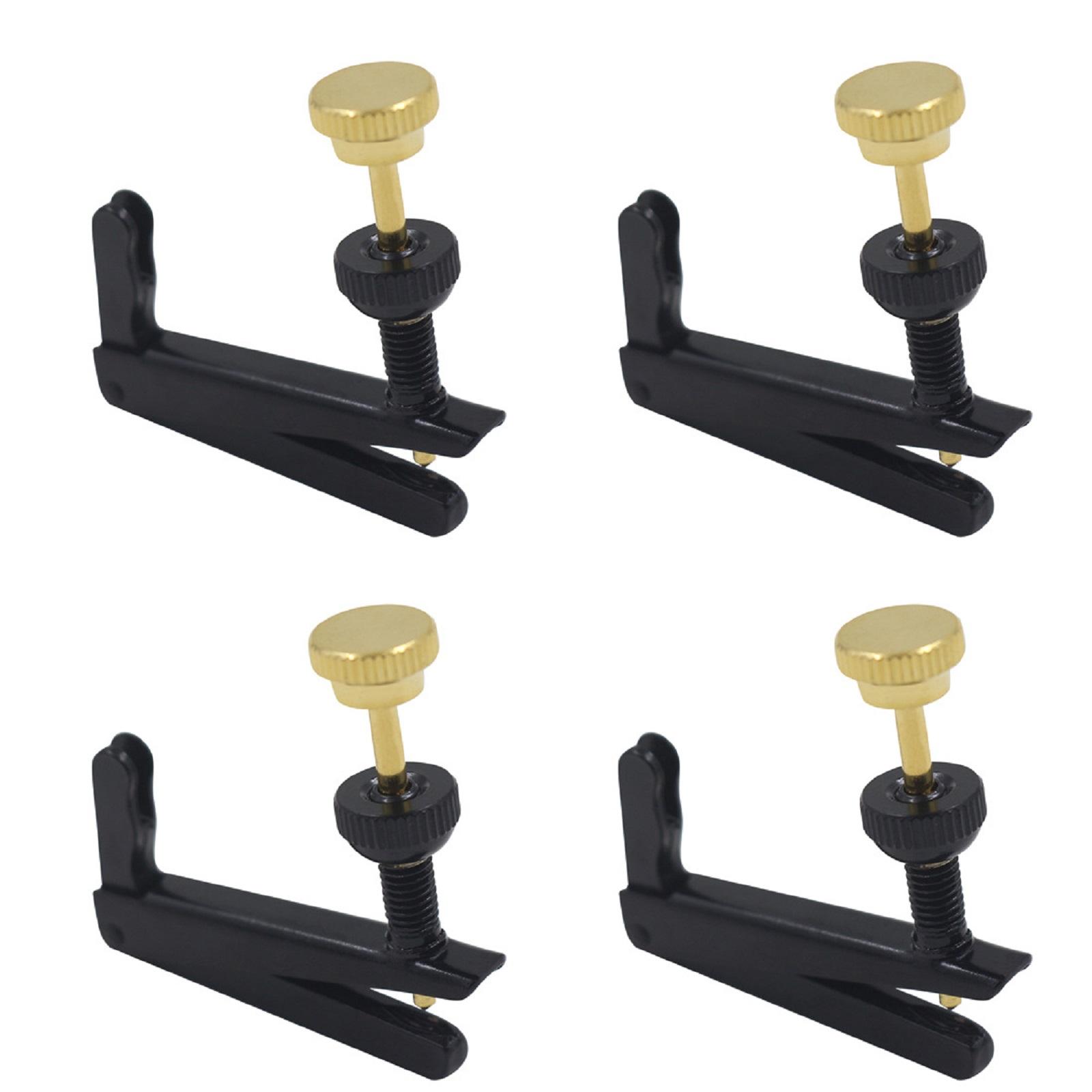 

4Pcs Violin Fine Tuners Metal - String Adjusters For 3/4 4/4 Violins Tuning Accessories One Size чёрный